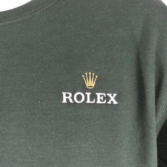 ROLEX Jewelry Store Employee Uniform Green Sweatshirt Gold Crown NEW Size Large - Picture 3 of 7